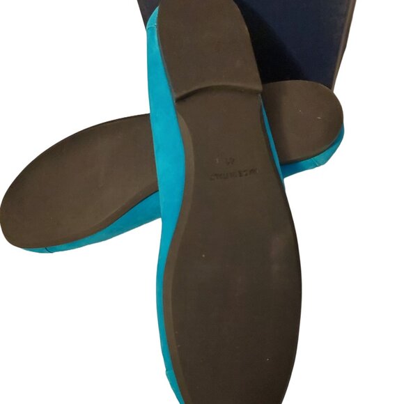 Daniela Fargion Turquoise Blue Rose Ballet Flats SZ 41/11- Made In Italy - Picture 8 of 9